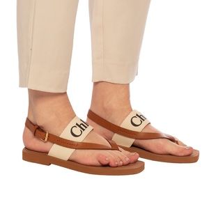 CHLOE WOODY SLINGBACK SANDALS- SIZE 39